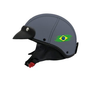 Capacete K2M KIKO Revestido Cinza Brasil Pala Fosca